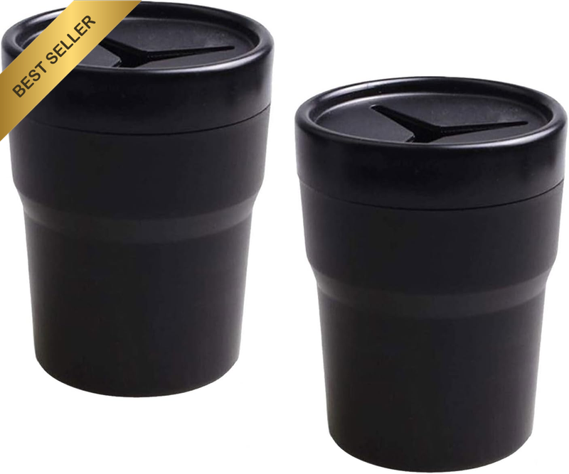 Cup Holder and Glove Box Car Trash Can, 2-Pack Multifunctional Mini Rubbish Bin