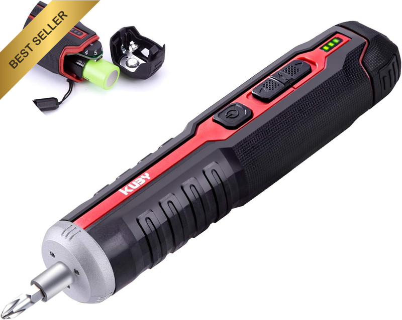 4V Cordless Electric Screwdriver with Sensor Tech 10 Bits & Extension Holder
