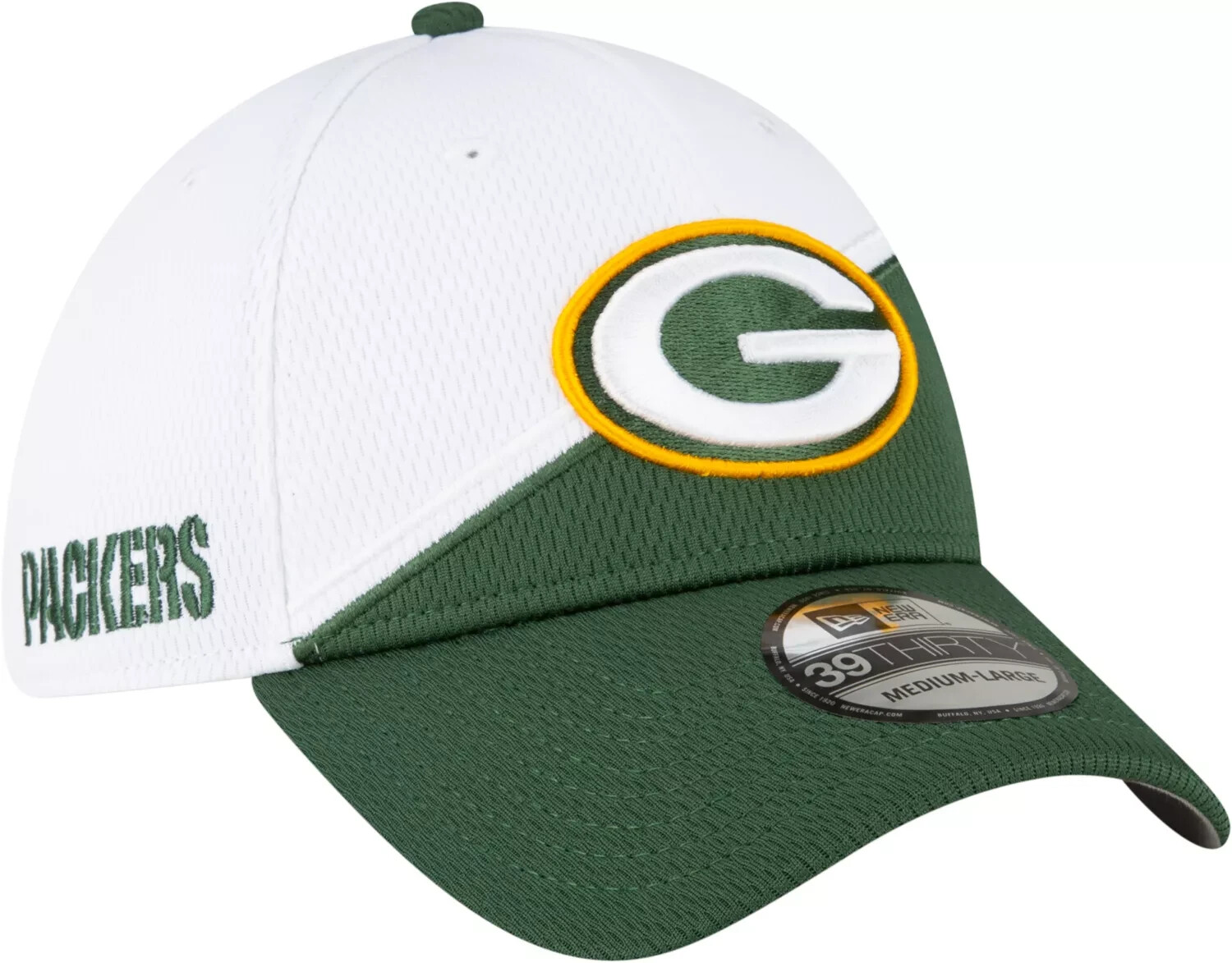 New Era Mens M/L Green Bay Packers Sideline Team Color 39Thirty Stretch Hat
