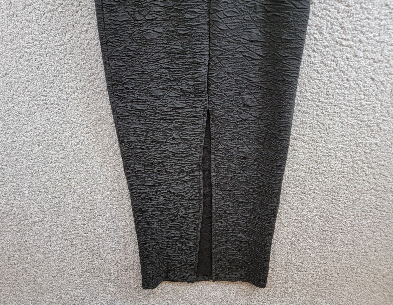 Good American Wide Scrunchie Maxi Dress Women's XS Black Mock Neck Back Zip - Picture 12 of 16
