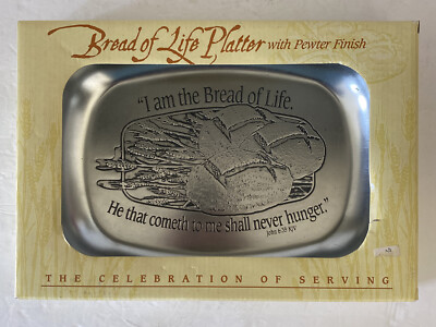 I AM THE BREAD OF LIFE PLATTER PEWTER FINISH SON CORRPORATION #955673 NOS 2003
