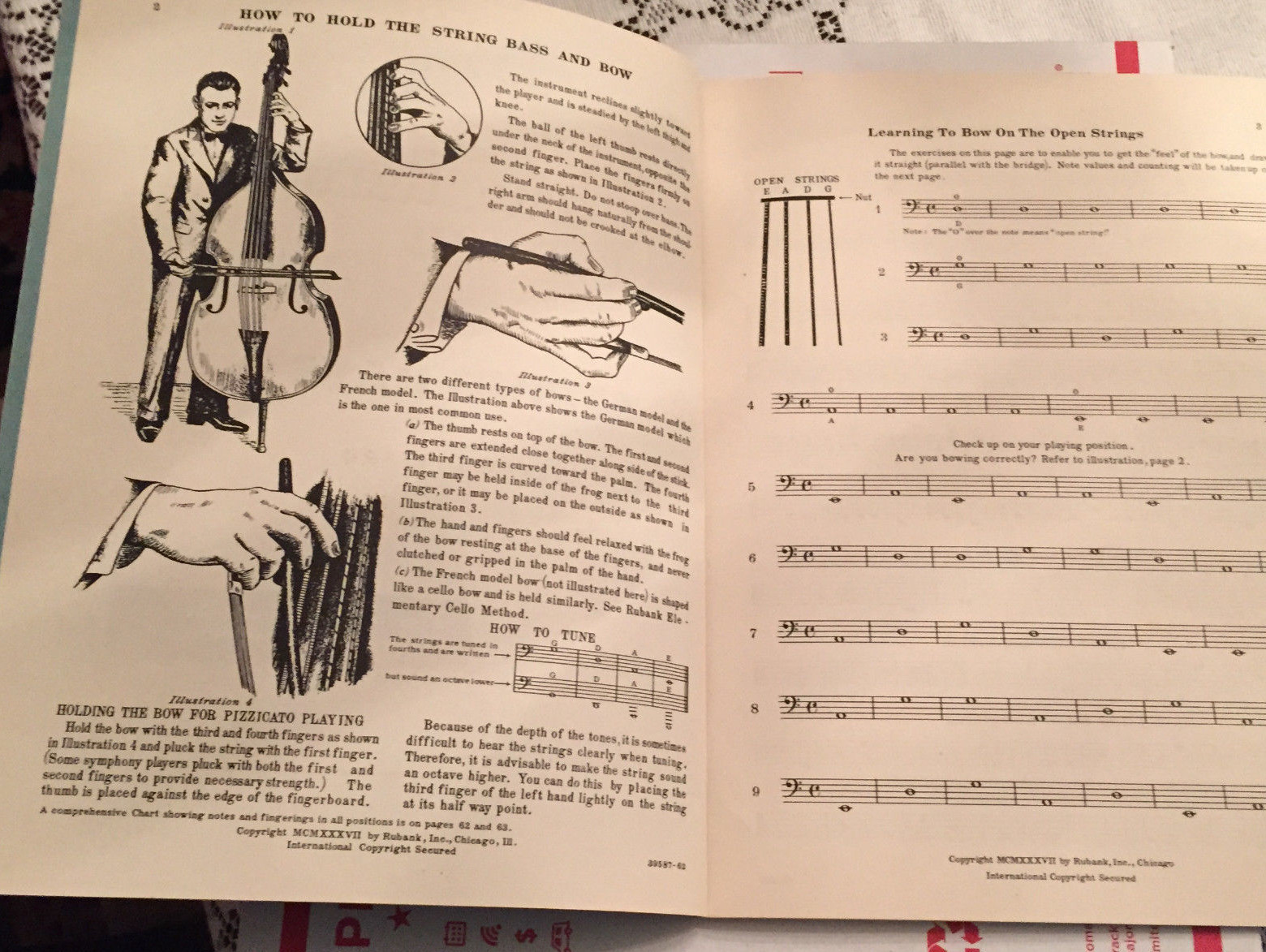 Rubank Elementary Method for String Bass Sylvan D Ward Educational Library No 54