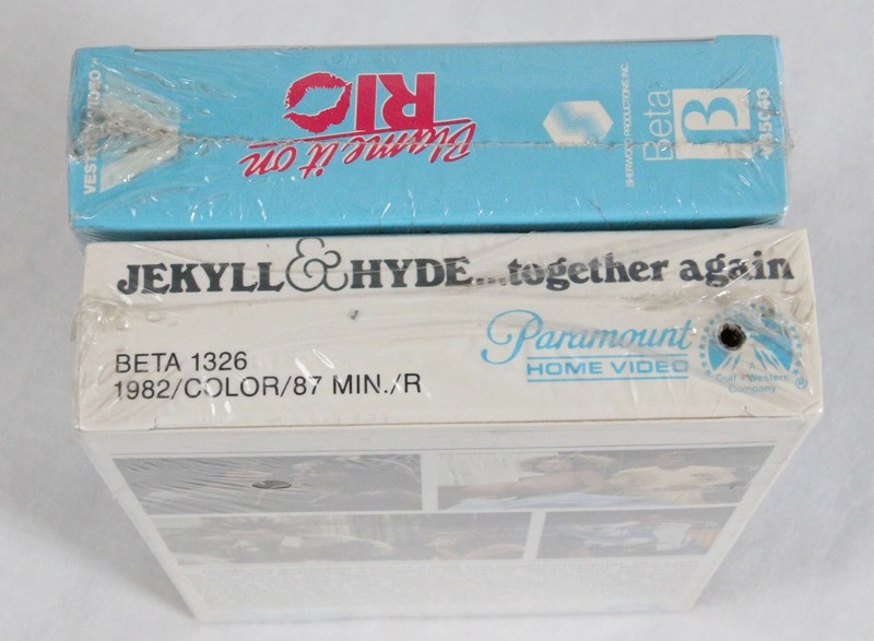Blame it on Rio Jekyll & Hyde... Together Again Betamax Video Lot NEW Sealed