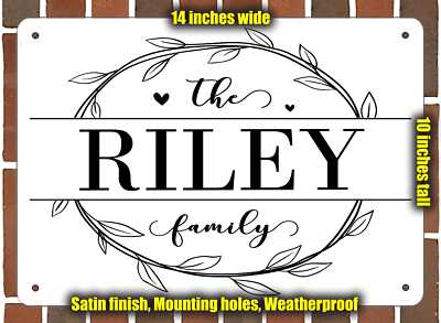 Riley Family Decorative Metal Door or Wall Plaque (Style 1)