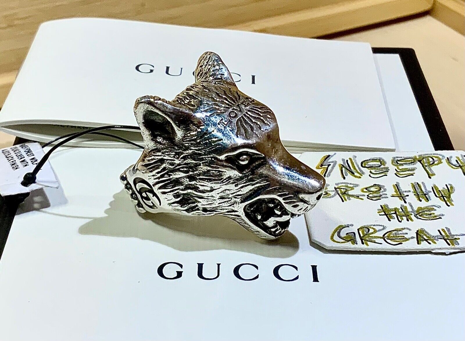 Gucci Anger Forrest LARGE Wolf Head Solid 925 Silver Ring Gucci Anger Forrest LARGE Wolf Head Solid 925 Silver Ring
