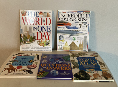 5 DK Eyewitness Kingfisher  Animal Atlas Questions Creatures Homeschool HB Lot