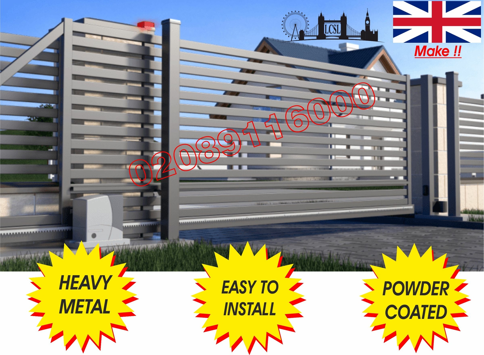 DRIVEWAY GATES / METAL GATES / COMPOSITE WOOD GATE/ WROUGHT IRON GATE/BI FOLDING - Picture 2 of 2