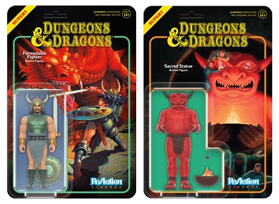 Dungeons & Dragons ReAction Figures Super7 Formidable Fighter, Sacred Statue Set