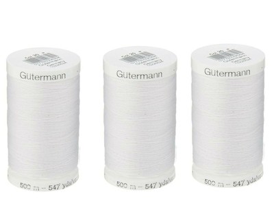 Sew-All, All PurposeThread 547 Yards-Black GUTERMANN Thread 3 pack (White)
