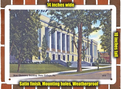 METAL SIGN - Pennsylvania Postcard - Recrnew Chemistry Building, State College,