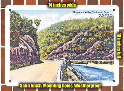METAL SIGN - Connecticut Postcard - Naugatuck Valley, Torrington, Conn.