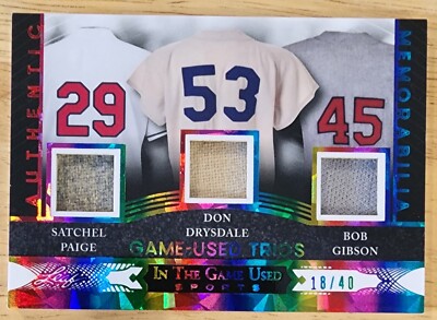 2024 Leaf In The Game Used Trios Satchell Paige Drysdale Gibson Jersey #18/40