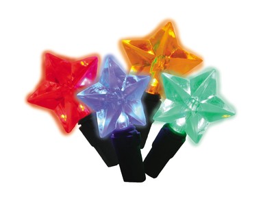 ProductWorks UltraLED Battery Operated Star Twinkle Light String, Multi-Color,