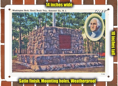 METAL SIGN - New Jersey Postcard - Washington Rock, Green Brook Twp., Somerset