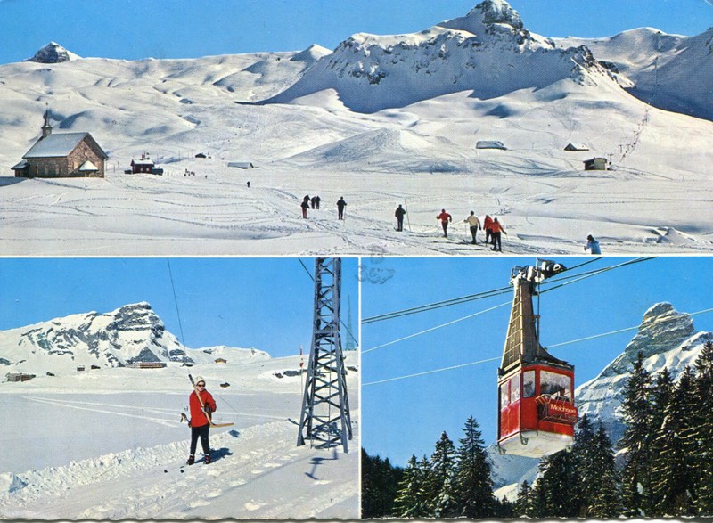 Carte Suisse Kerns Melchsee Frutt Herrliches  Skigeblet Skieurs Sur Piste