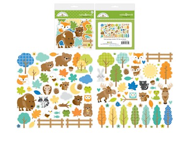 Crafts Doodlebug Odds Ends Great Outdoors Friendly Forest Bear Fox Moose Trees
