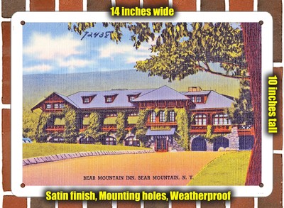 METAL SIGN - New York Postcard - Bear Mountain Inn, Bear Mountain, N. Y.