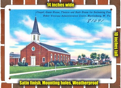 METAL SIGN - West Virginia Postcard - Chapel, Guest House, Theatre and Bath Hou