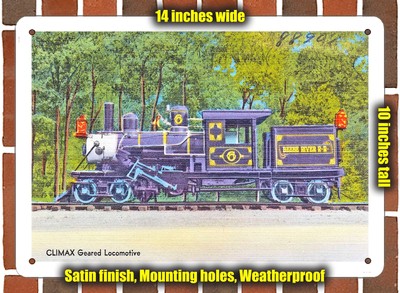METAL SIGN - New Hampshire Postcard - Climax Geared Locomotive
