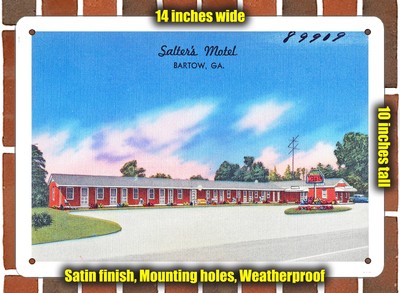 METAL SIGN - Georgia Postcard - Salter's Motel, Bartow, Ga.