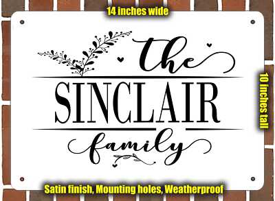 Sinclair Family Decorative Metal Door or Wall Plaque (Style 2)
