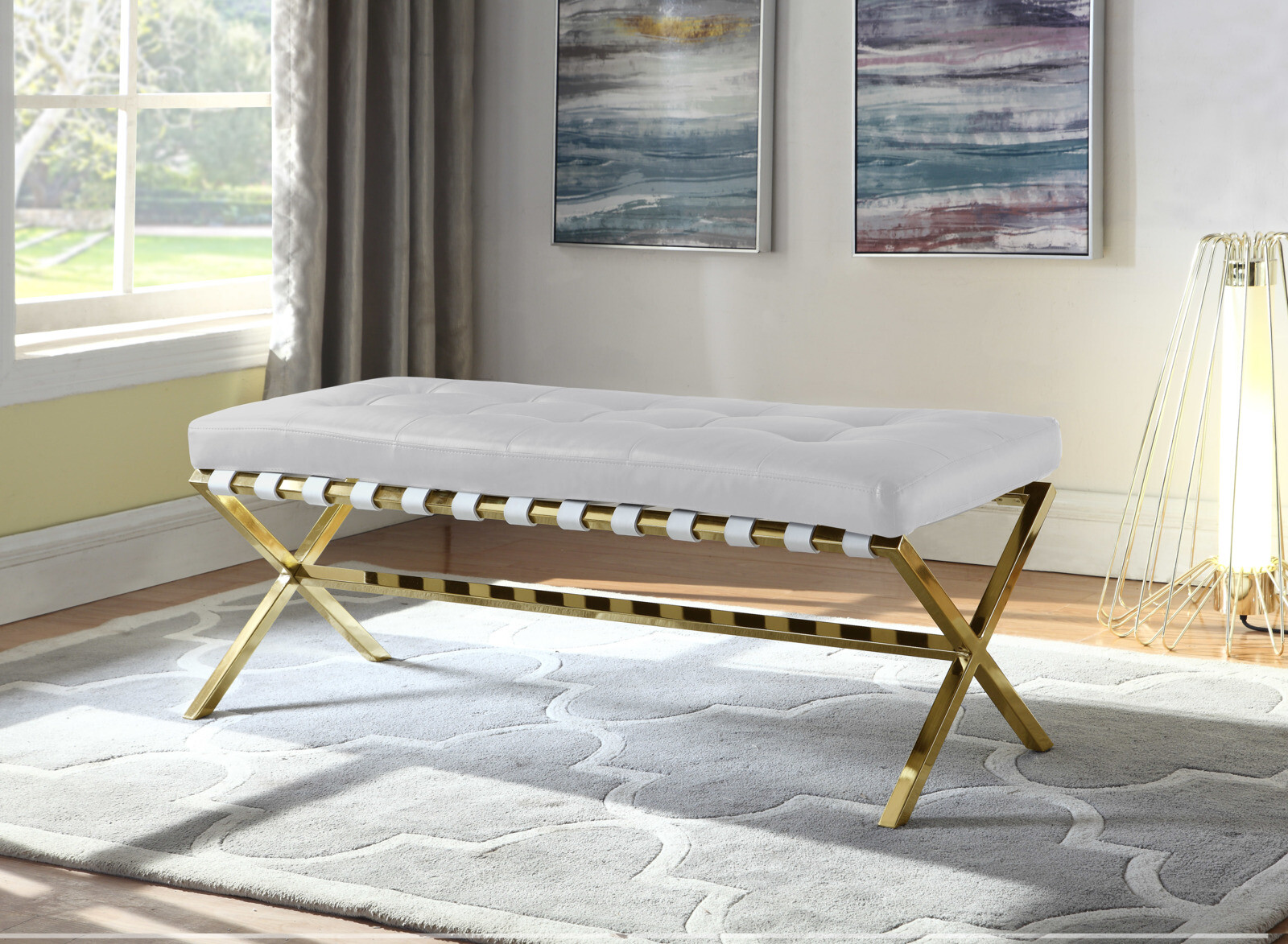 Chic Home Perez Pu Leather Modern Contemporary Tufted Seating