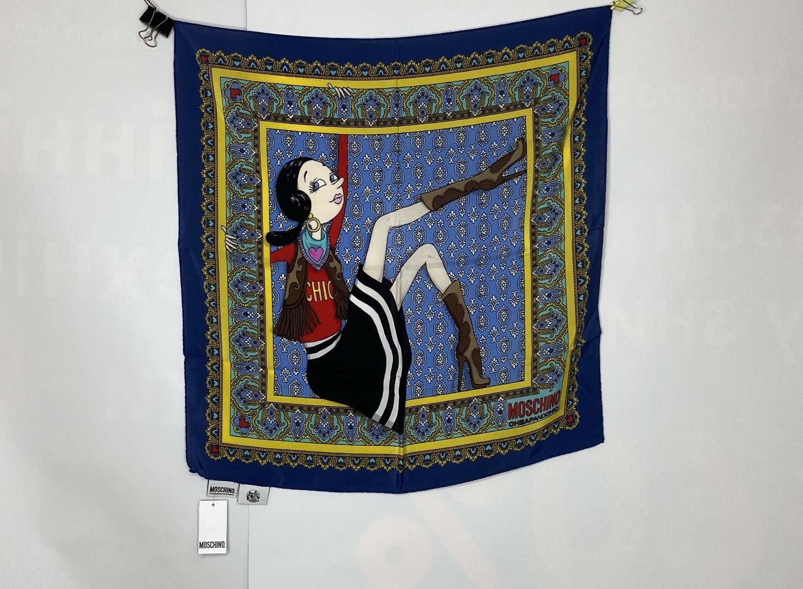 MOSCHINO CHEAP & CHIC OLIVE OYL SILK SCARF HAND ROLLED | eBay