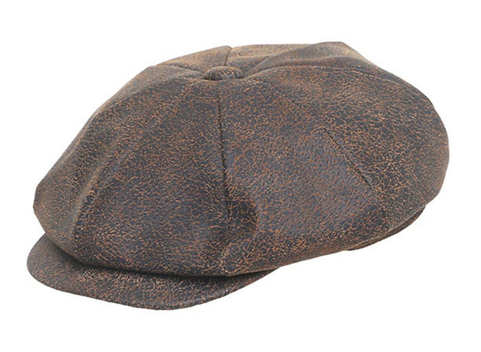 Mens Pig Leather 8 Panel Brown Newsboy Baker Boy Gatsby Flat Cap eBay