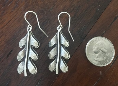 Sterling Oak Leaf Earrings Artisan Coldfeet Studio
