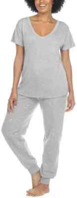 Honeydew Intimates Women's Size Large Gray Pink Hearts 2 Piece Pajama Set NWT
