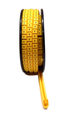 500 Pack of RS Pro Slide On Cable Marker 3.6 to 7.4mm Black on Yellow 812-1060