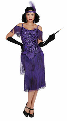 Dreamgirl Miss Ritz Purple Sequin Flapper Dress Adult Costume Women's SM-XL