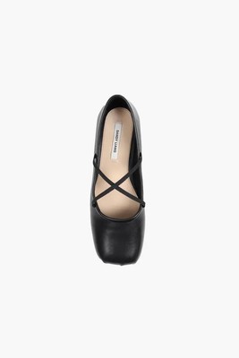 Sandy Liang Criss Cross Pointe In Black Nappa Sz 39 New In Box