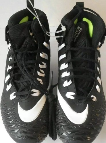 NWT Nike Mens Football Cleats Black Force Savage Pro black white SIZE 15