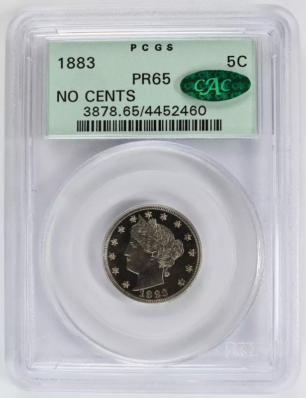 1883 P Nickel Liberty Head PCGS PR-65 CAC No CENTS