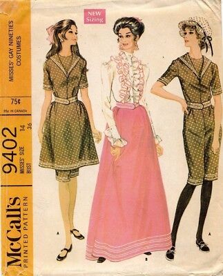 1960's VTG McCall's Misses' Gay Nineties Costume Pattern 9402 Size 14 UNCUT