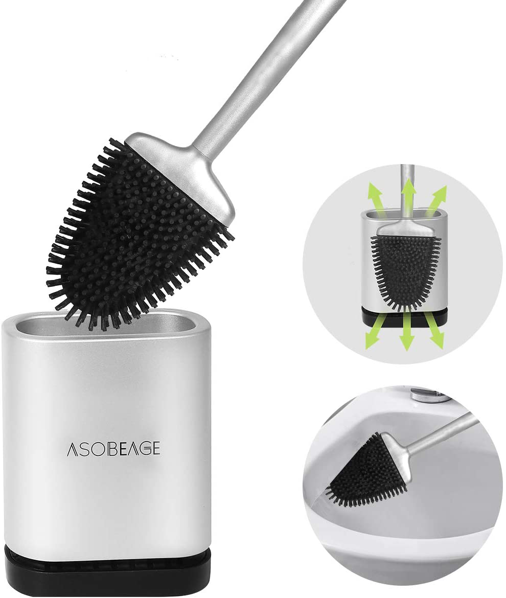 ASOBEAGE Toilettenbürste,WC-Bürste und Behälter,Toilettenbürsten für Badezimmer