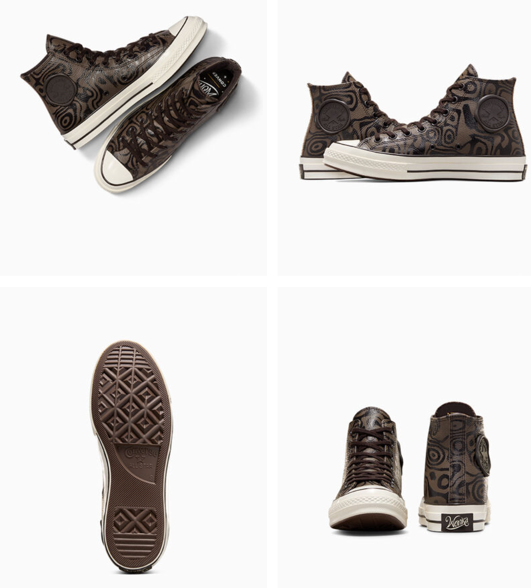 Pre-owned Converse Women's  X Wonka Chuck 70 Chocolate Swirl Oompa Shoes A08151c In Multicolor