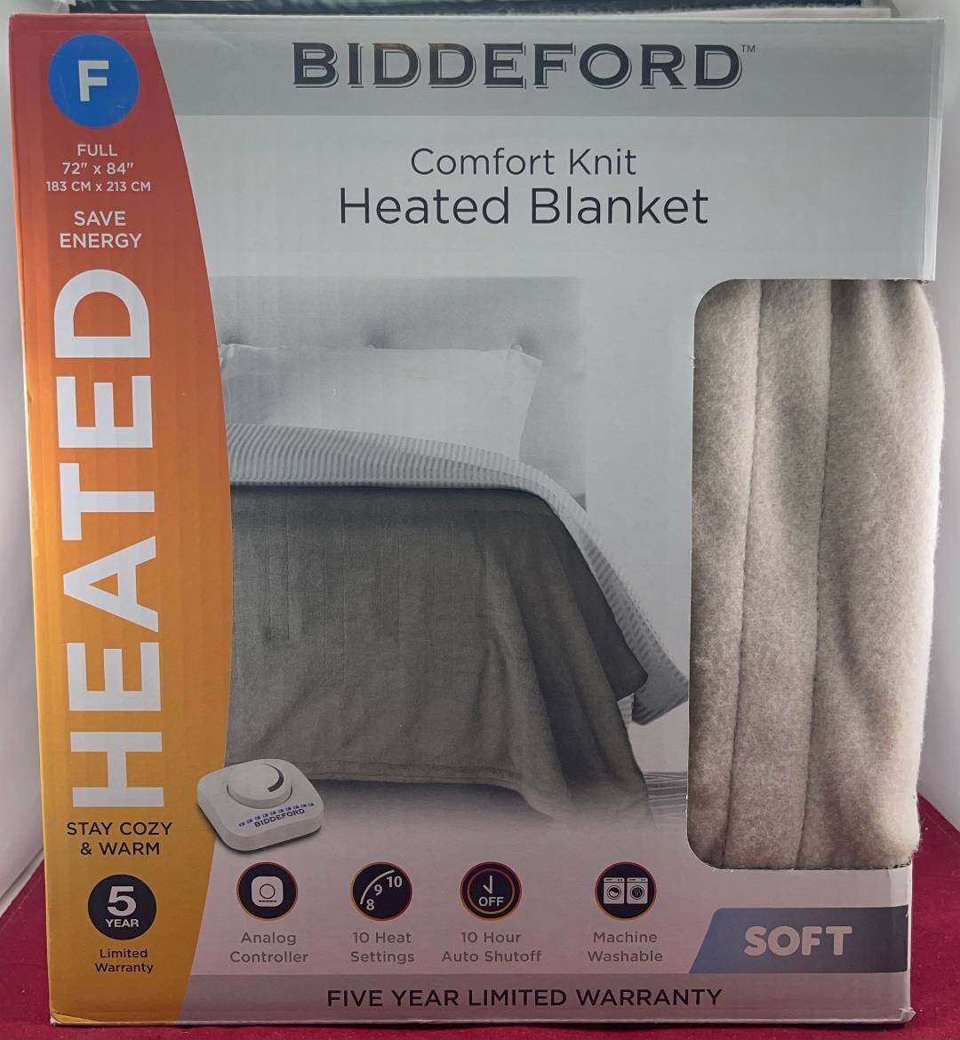 BIDDEFORD Comfort Knit Fleece Heated Electric Blanket