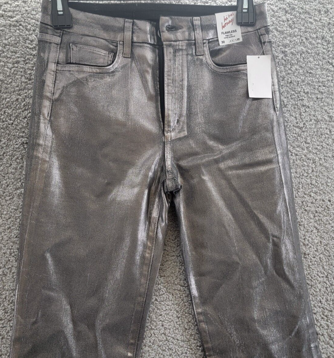 Joe's Jeans The Hi Honey High Rise Metallic Bootcut Jeans Women's 30 Gunmetal~ - Picture 3 of 18