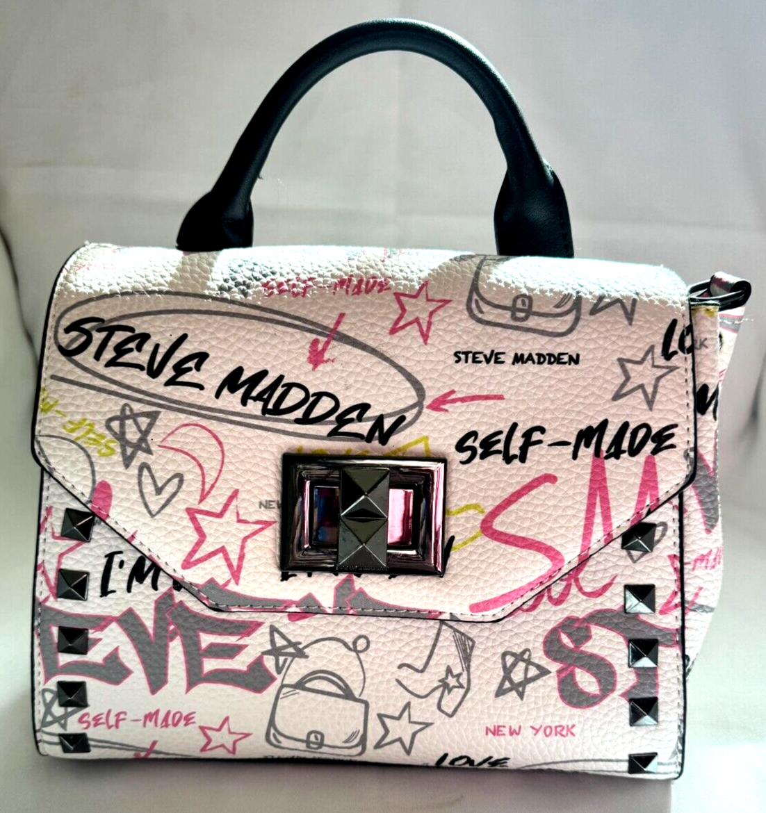 Steve Madden☆ 上品モノグラム柄・トップハンドルバッグ 最新のスティーブ・マデン・ウィメンズバッグを購入してみて