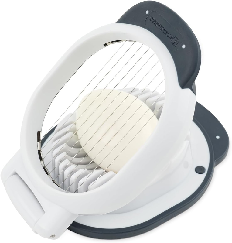KITCHENDAO Replaceable Egg Slicer with Stainless Steel Wires, Egg Cutter for Har