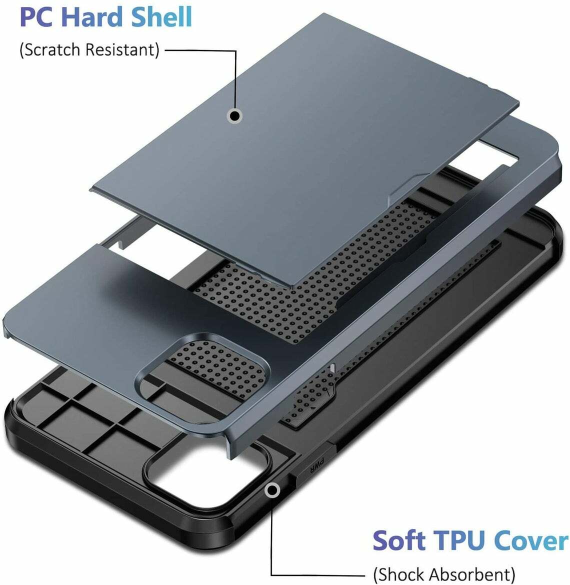 For iPhone 15 14 13 12 11 Pro Max XS XR Shockproof Case Cover Wallet Card Holder