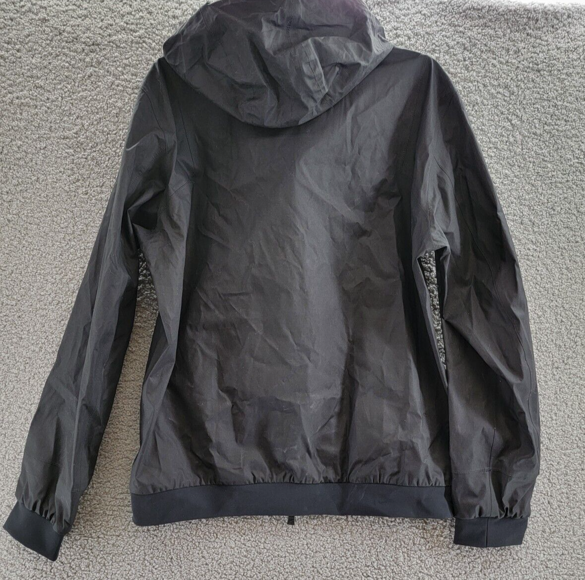 Herno Woven Hooded Jacket Men's 52 Black Zipped Pockets Long Sleeve Zip Closure - Picture 11 of 18
