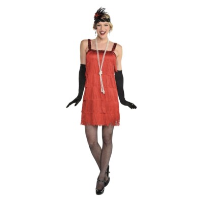 RUBY FLAPPER 1 Pc. Set Women s Halloween Costume Size Petite L/XL Ruby Red NEW