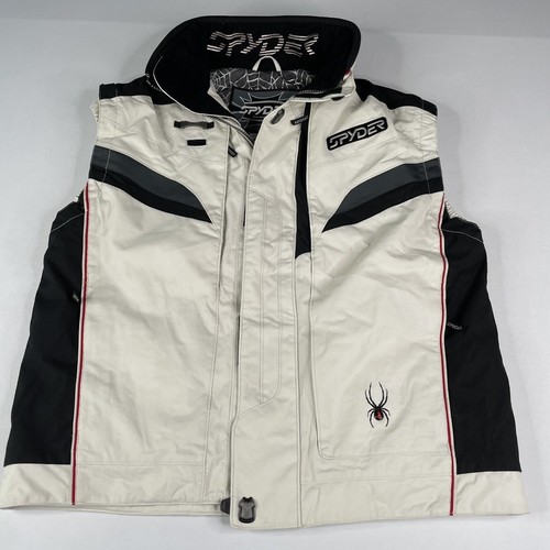Pre-owned Spyder Mens Large Winter Parka 2 In 1 Jacket/vest Peble/black Chamonix Jacket In Multicolor