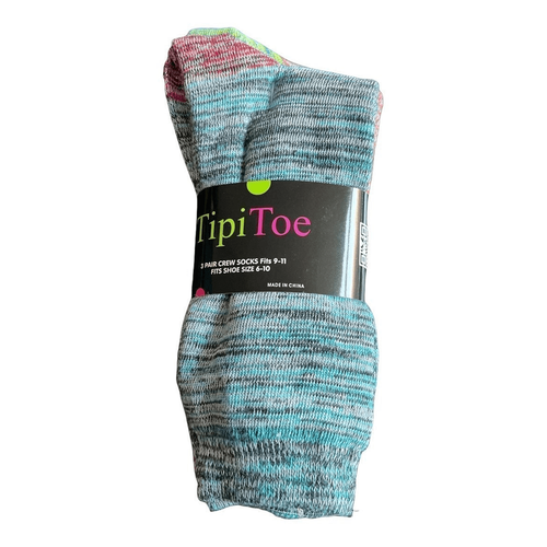 NEW Tipi Toes Womens 3 Pairs Crew Socks