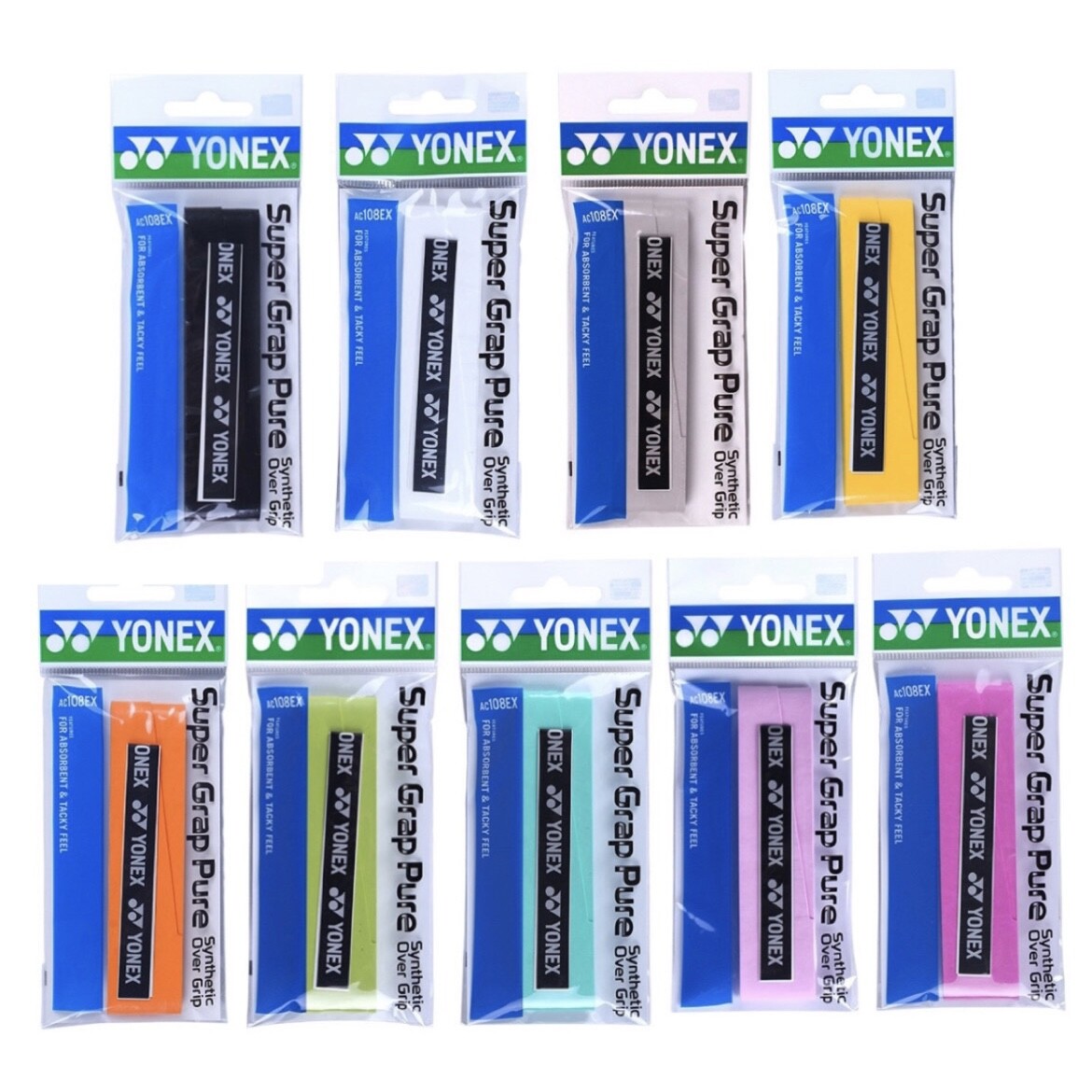 YONEX - チップデール 2 x Yonex AC108EX Super Grap Pure Synthetic Over Grip Tennis
