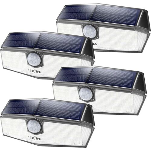 Litom 120 LED Solar Motion Sensor Light 4pc WL-BS120 - New &