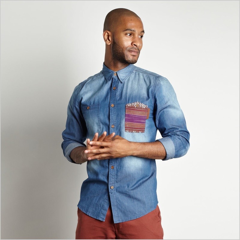 damage denim shirt